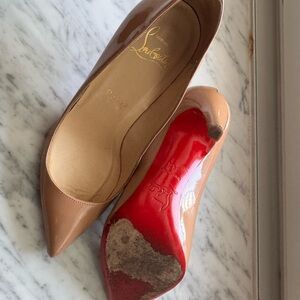 Christian Louboutin Tan Patent Heels